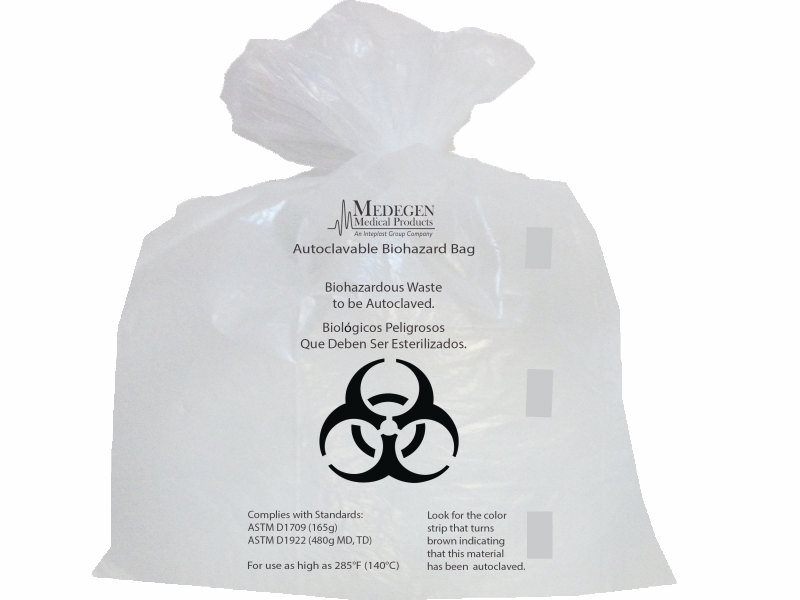 12 x 24 x 12 Size Medegen Medical Products 10-2011 SAF-T-TAINER Bio-Hazardous Waste Bags Corrugated Box with Liner